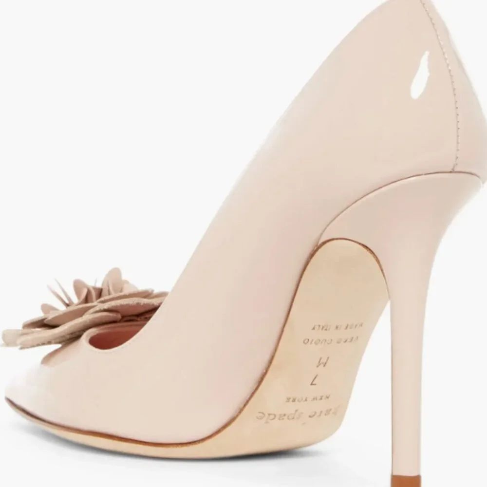 NWT Kate Spade nude patent leather Linden pump Made in Italy